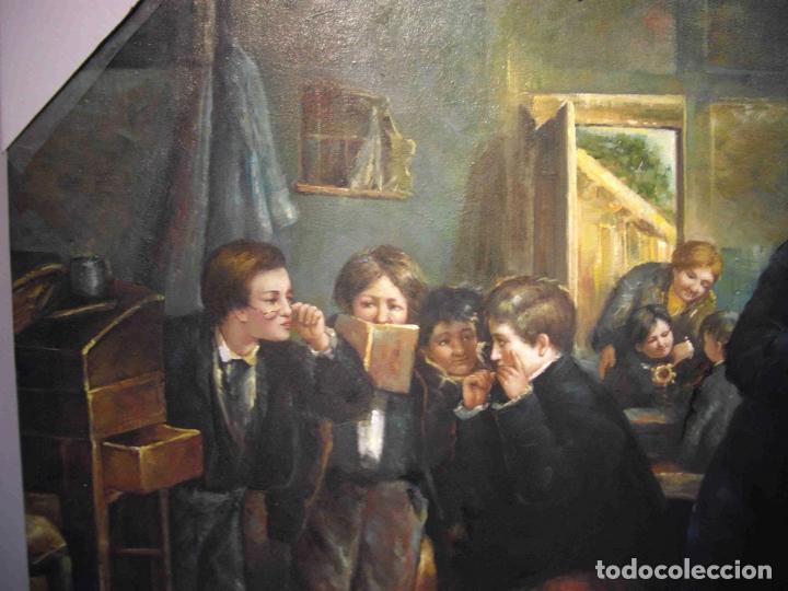 Otros objetos de arte: OLEO ESCENA COLEGIO - Foto 2