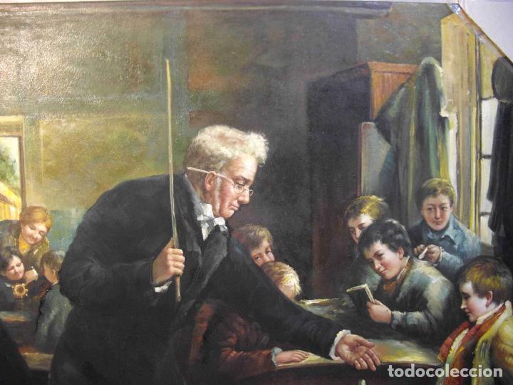 Otros objetos de arte: OLEO ESCENA COLEGIO - Foto 5