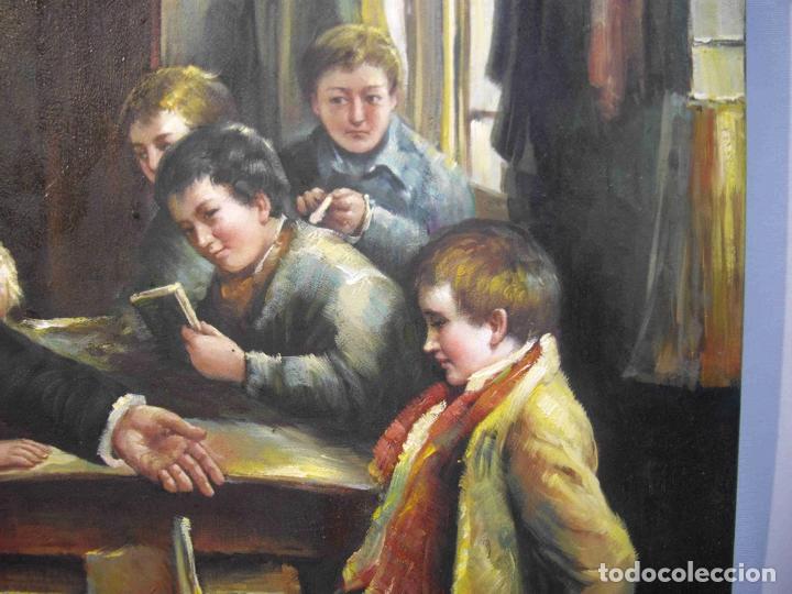 Otros objetos de arte: OLEO ESCENA COLEGIO - Foto 7