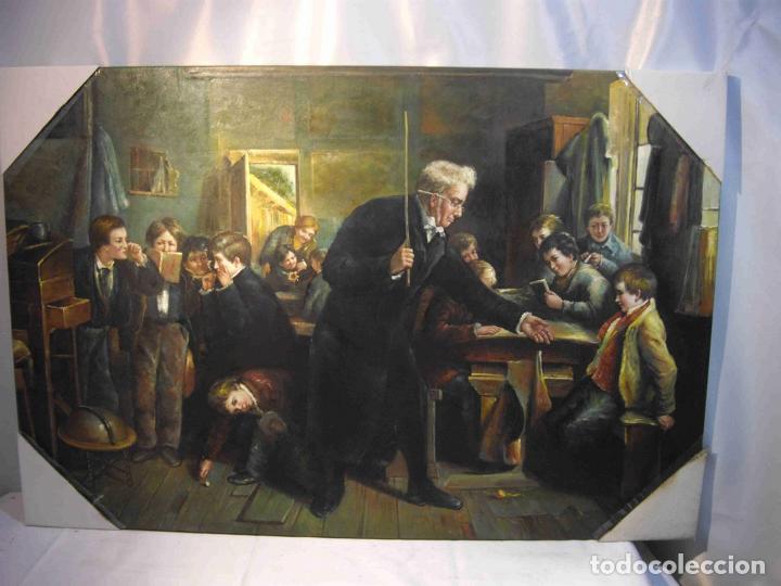 Otros objetos de arte: OLEO ESCENA COLEGIO - Foto 1