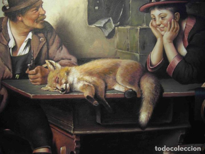Otros objetos de arte: OLEO ZORRO CAZADO - Foto 3