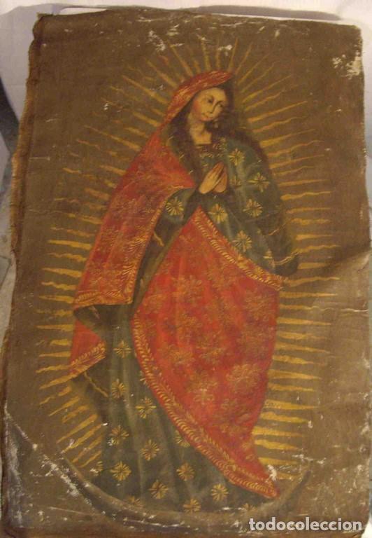 Otros objetos de arte: OLEO LIENZO VIRGEN CUZQUE&Ntilde;A N&ordm; 3 - Foto 1