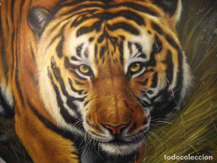Otros objetos de arte: OLEO SOBRE LIENZO TIGRE - Foto 2