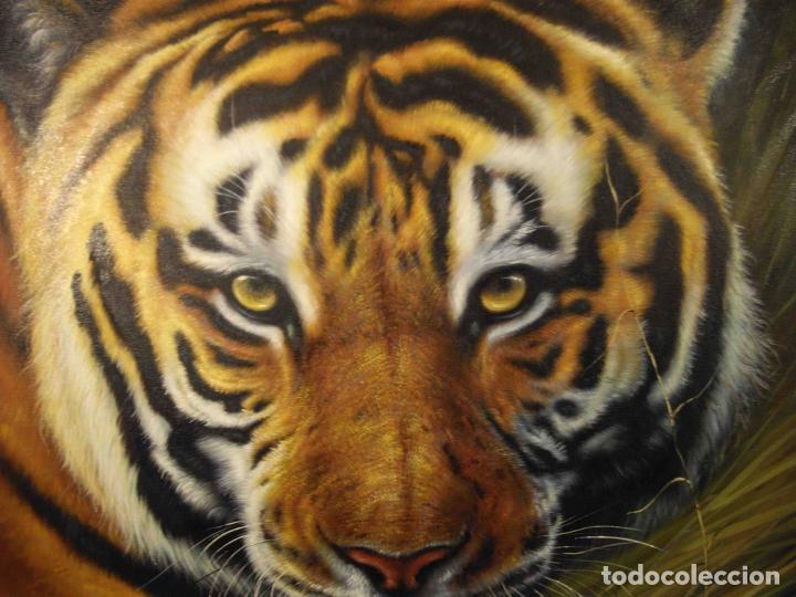 Otros objetos de arte: OLEO SOBRE LIENZO TIGRE - Foto 3