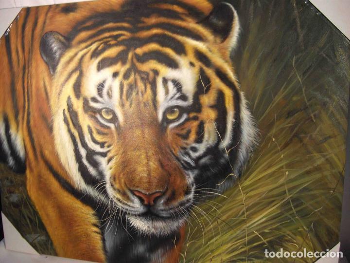 Otros objetos de arte: OLEO SOBRE LIENZO TIGRE - Foto 4