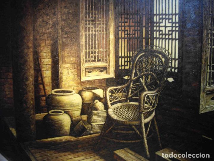 Otros objetos de arte: OLEO SILLA MIMBRE - Foto 2