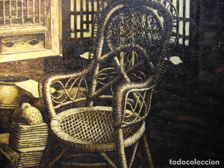 Otros objetos de arte: OLEO SILLA MIMBRE - Foto 4