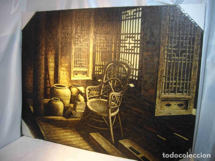 Otros objetos de arte: OLEO SILLA MIMBRE - Foto 1