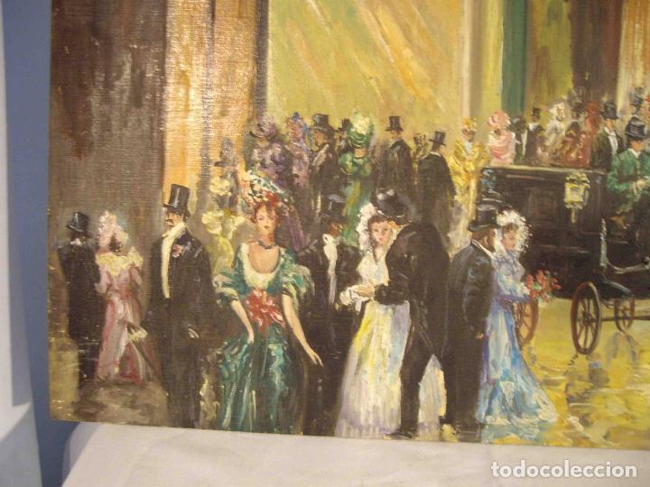 Otros objetos de arte: OLEO NOCHE EN LA OPERA - Foto 3