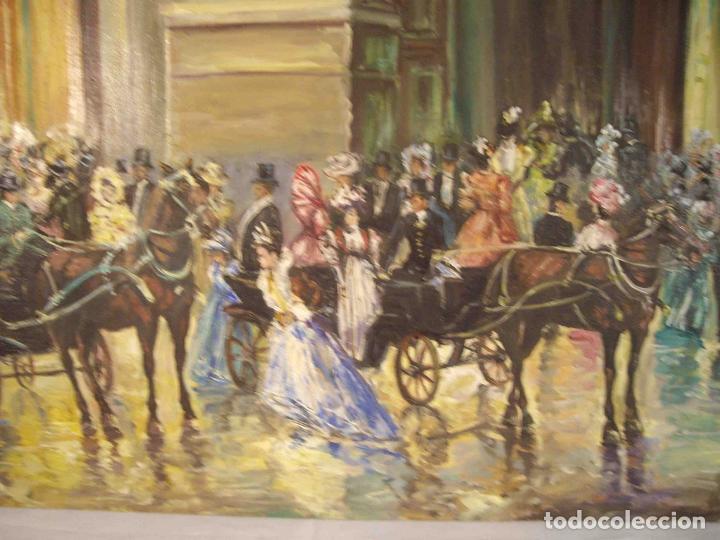 Otros objetos de arte: OLEO NOCHE EN LA OPERA - Foto 5