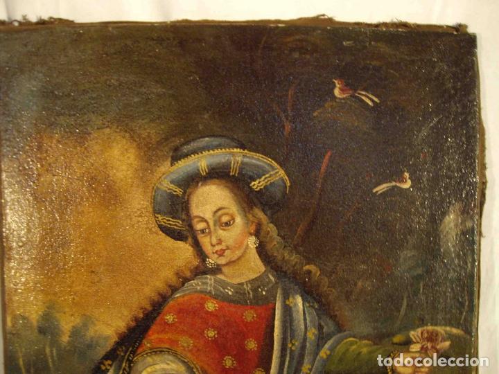 Otros objetos de arte: OLEO PASTORA CUZQUE&Ntilde;A - Foto 2