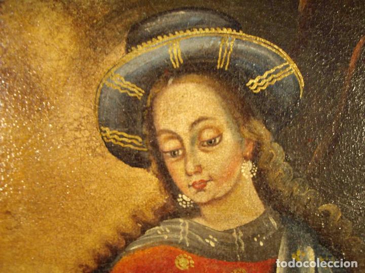 Otros objetos de arte: OLEO PASTORA CUZQUE&Ntilde;A - Foto 5