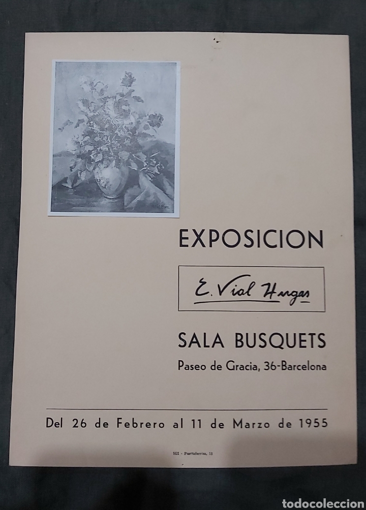 Otros objetos de arte: CATALOGO EXPOSICI&Oacute;N E. VIAL HUGAS. SALA BUSQUETS 1955 - Foto 1