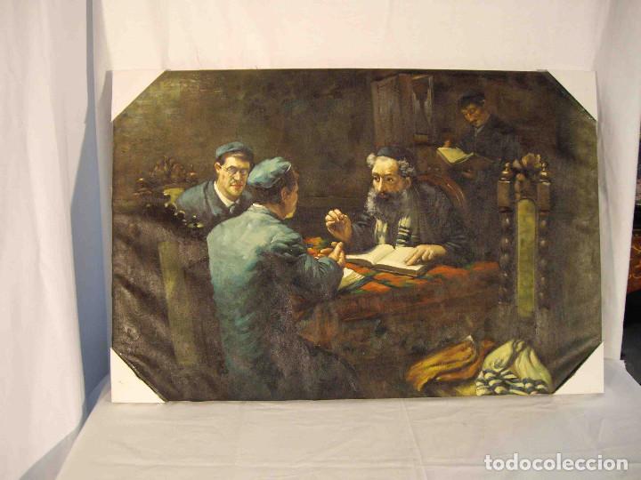 Otros objetos de arte: OLEO AUDIENCIA RABINO - Foto 1