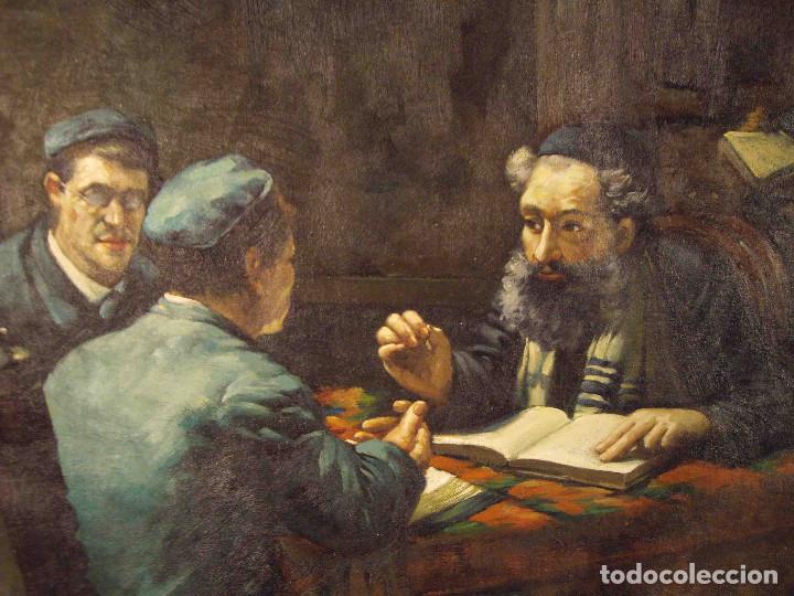 Otros objetos de arte: OLEO AUDIENCIA RABINO - Foto 2