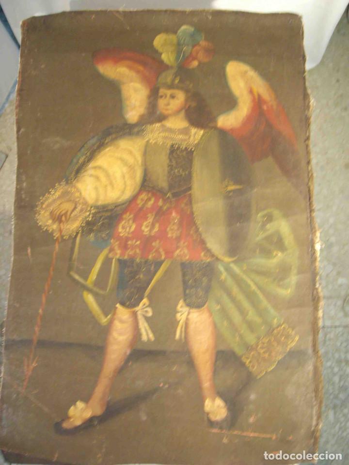 Otros objetos de arte: OLEO LIENZO ARCANGEL CUZCO N&ordm; 5 - Foto 1