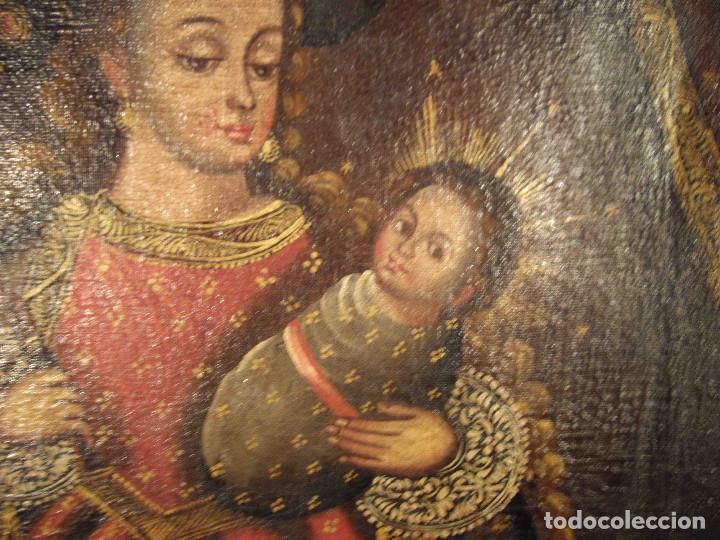Otros objetos de arte: OLEO SOBRE LIENZO VIRGEN CON NI&Ntilde;O - Foto 4