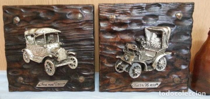 Otros objetos de arte: Coches. Pareja de cuadros de coches. - Foto 1