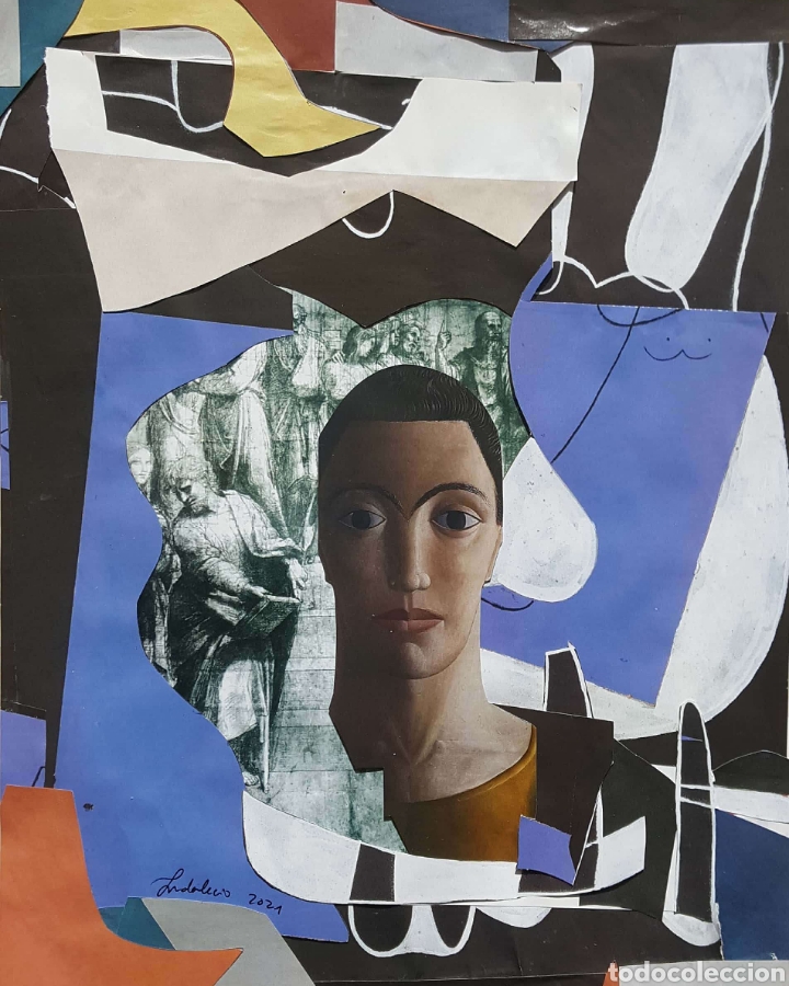 Otros objetos de arte: Collage. Autorretrato #1-2021 Indalecio - Foto 2