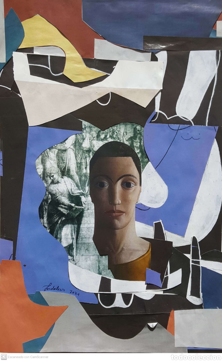 Otros objetos de arte: Collage. Autorretrato #1-2021 Indalecio - Foto 1