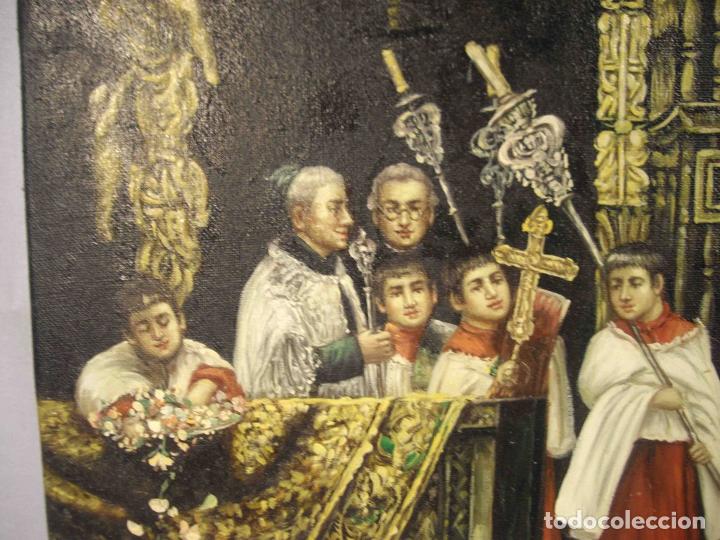 Otros objetos de arte: OLEO SOBRE LIENZO PROCESION - Foto 3
