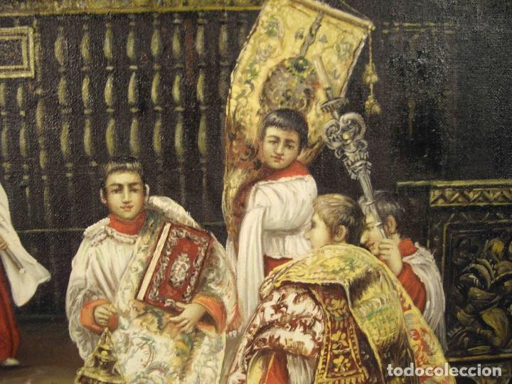 Otros objetos de arte: OLEO SOBRE LIENZO PROCESION - Foto 4