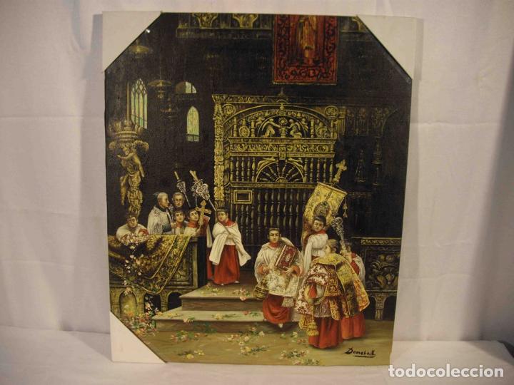 Otros objetos de arte: OLEO SOBRE LIENZO PROCESION - Foto 1