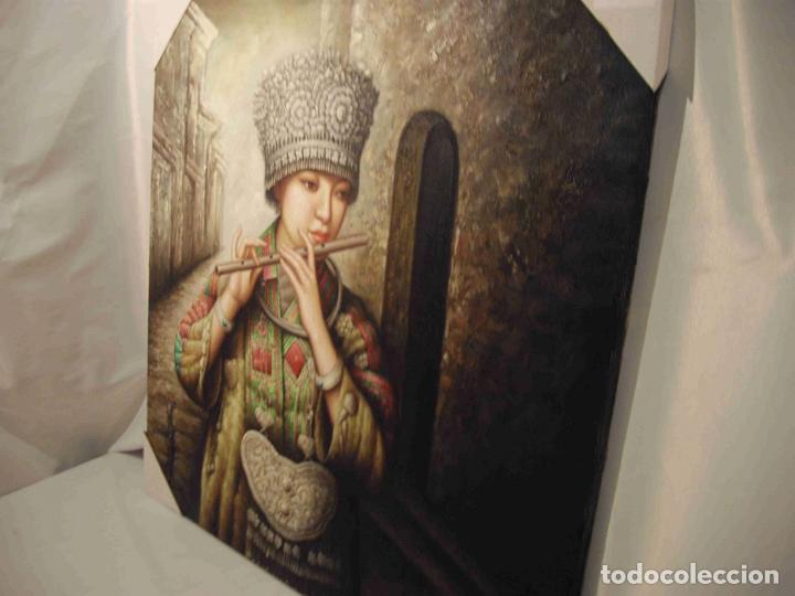 Otros objetos de arte: OLEO PRINCESA ORIENTE FLAUTA HORIZ - Foto 2