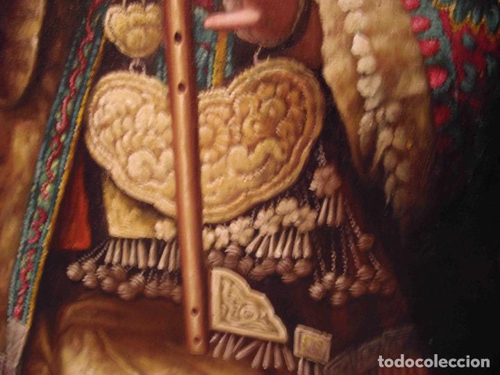 Otros objetos de arte: LIENZO OLEO PRINCESA ORIENTE FLAUTA - Foto 5