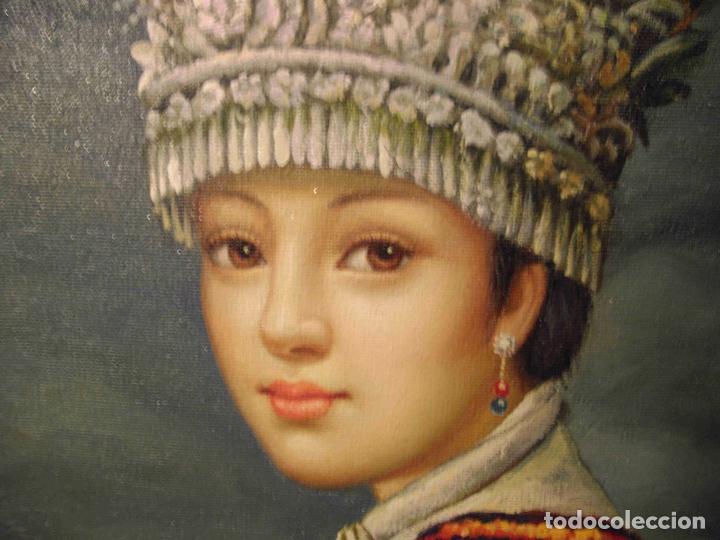 Otros objetos de arte: OLEO LIENZO PRINCESA ORIENTE PENDIENTE - Foto 3