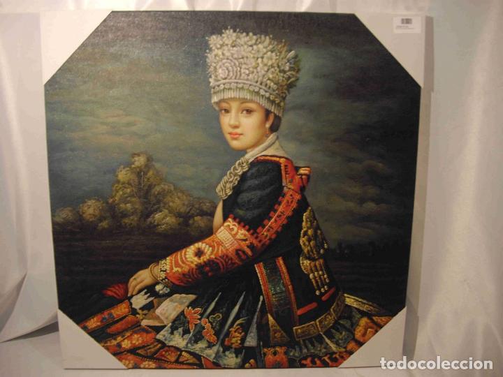 Otros objetos de arte: OLEO LIENZO PRINCESA ORIENTE PENDIENTE - Foto 1