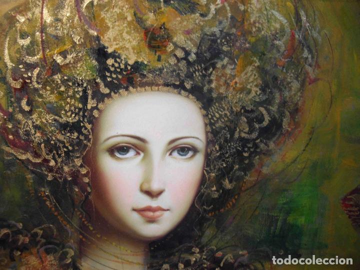 Otros objetos de arte: OLEO BUSTO PRINCESA Y CORCEL - Foto 2