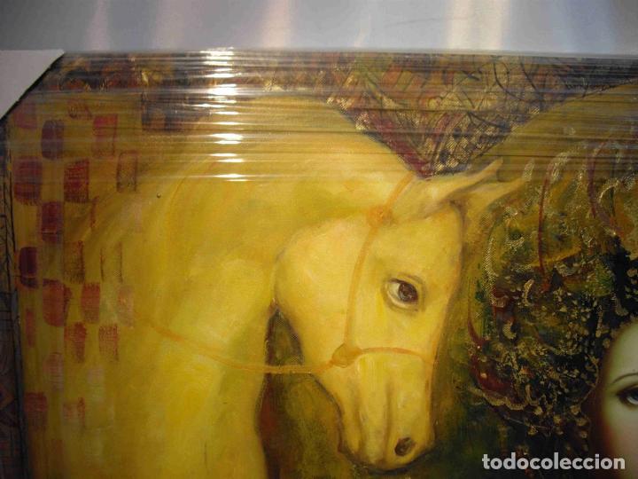 Otros objetos de arte: OLEO BUSTO PRINCESA Y CORCEL - Foto 4