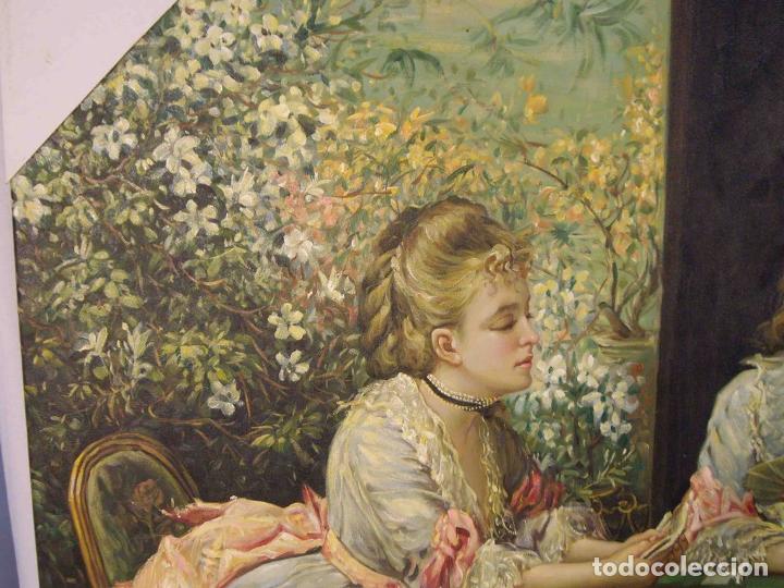 Otros objetos de arte: OLEO TRES DAMAS JUGANDO CARTAS - Foto 2