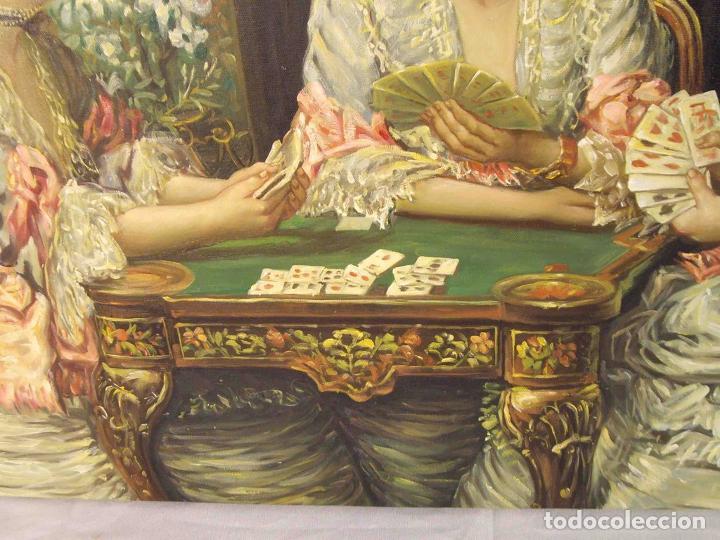 Otros objetos de arte: OLEO TRES DAMAS JUGANDO CARTAS - Foto 5