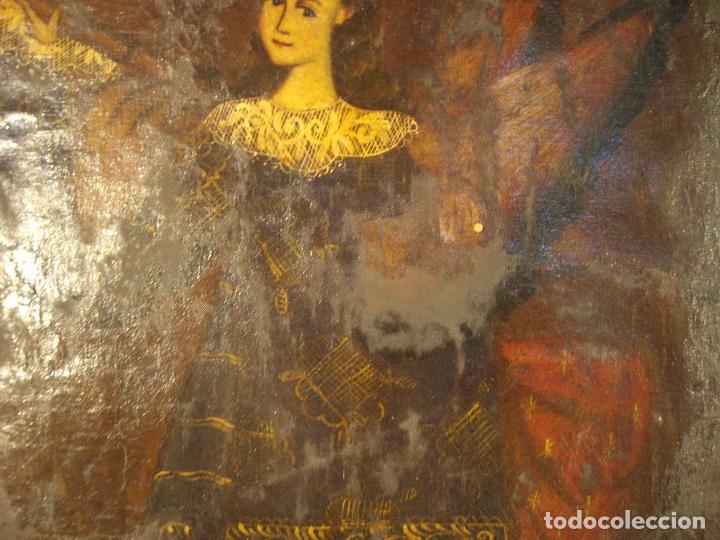 Otros objetos de arte: OLEO ARCANGEL CUZCO N&ordm; 1 - Foto 4