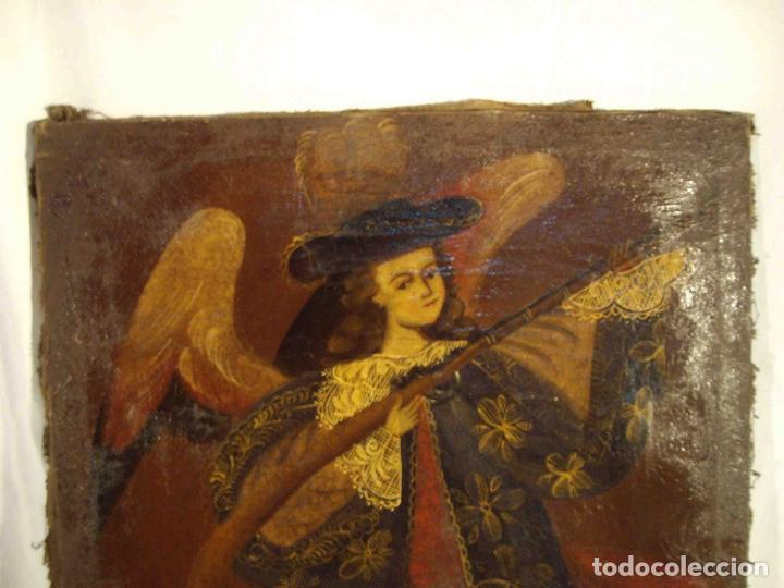 Otros objetos de arte: OLEO ARCANGEL CUZCO N&ordm; 2 - Foto 2
