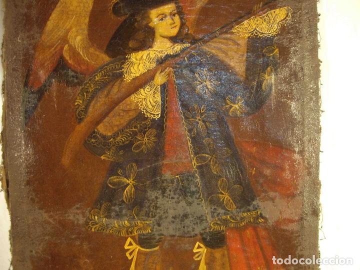 Otros objetos de arte: OLEO ARCANGEL CUZCO N&ordm; 2 - Foto 3