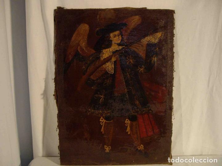 Otros objetos de arte: OLEO ARCANGEL CUZCO N&ordm; 2 - Foto 1