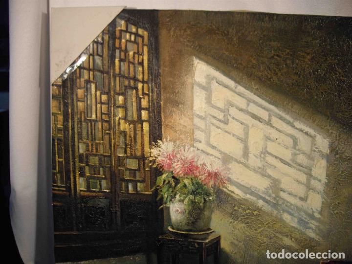 Otros objetos de arte: OLEO SOBRE LIENZO SALON CHINO - Foto 2