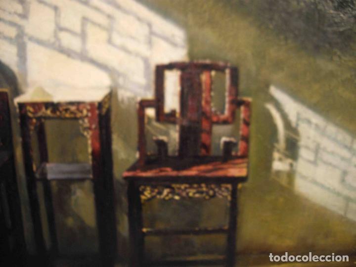 Otros objetos de arte: OLEO SOBRE LIENZO SALON CHINO - Foto 4