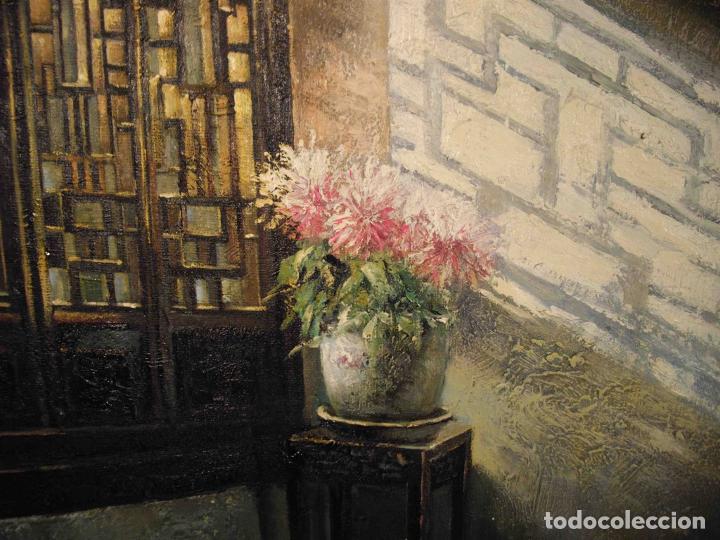 Otros objetos de arte: OLEO SOBRE LIENZO SALON CHINO - Foto 5