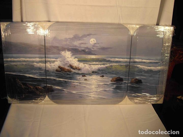 Otros objetos de arte: OLEO SOBRE LIENZO TRIPTICO MARINA - Foto 2