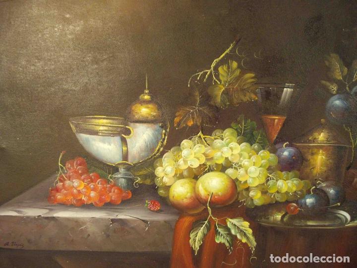 Otros objetos de arte: OLEO BODEGON COPA DE CONCHA - Foto 2