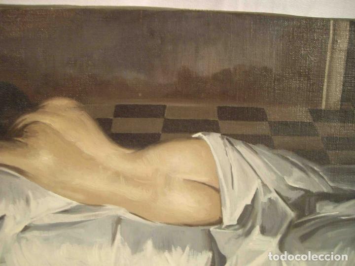Otros objetos de arte: OLEO MUEJER DESNUDA DURMIENDO - Foto 3