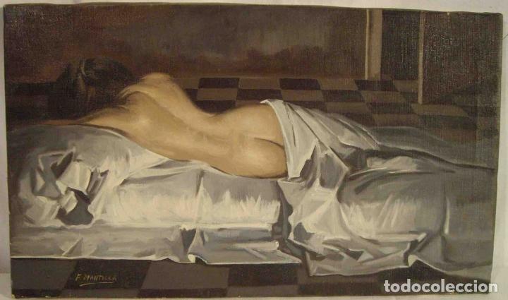 Otros objetos de arte: OLEO MUEJER DESNUDA DURMIENDO - Foto 1
