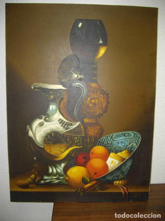Otros objetos de arte: OLEO BODEGON COPAS Y NARANJAS - Foto 1