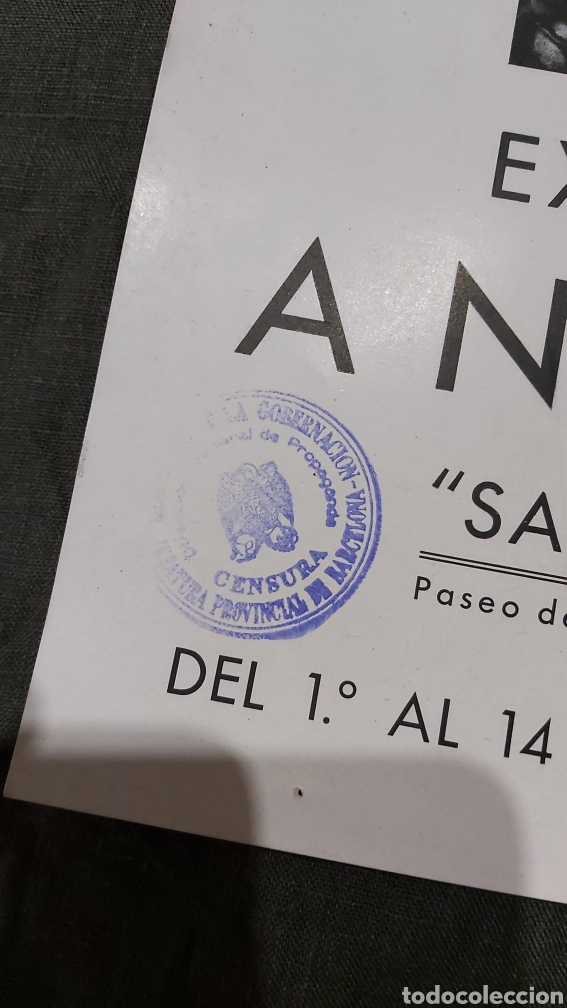Otros objetos de arte: CARTEL EXPOSICI&Oacute;N ANGULO. SALA BARCINO 1941 - Foto 2