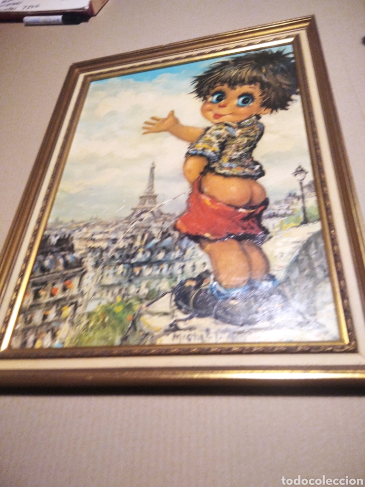 Otros objetos de arte: Cuadro ni&ntilde;o meando en Par&iacute;s - Foto 1
