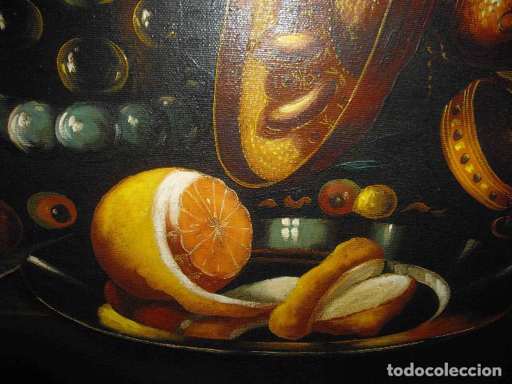 Otros objetos de arte: OLEO BODEGON COPAS Y NARANJAS JARRON - Foto 3